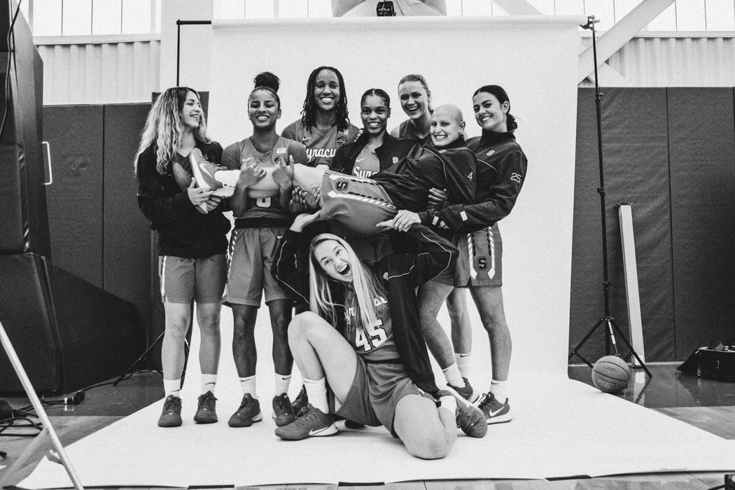 Syracuse Women's Basketball players pose