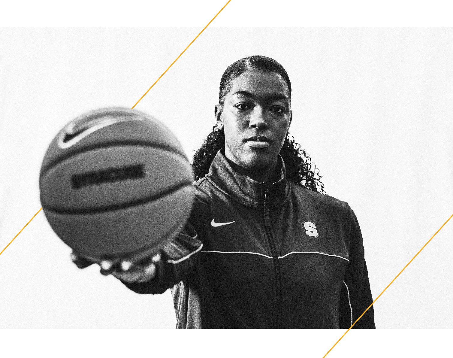 Amaya Finklea-Guity holding a basketball